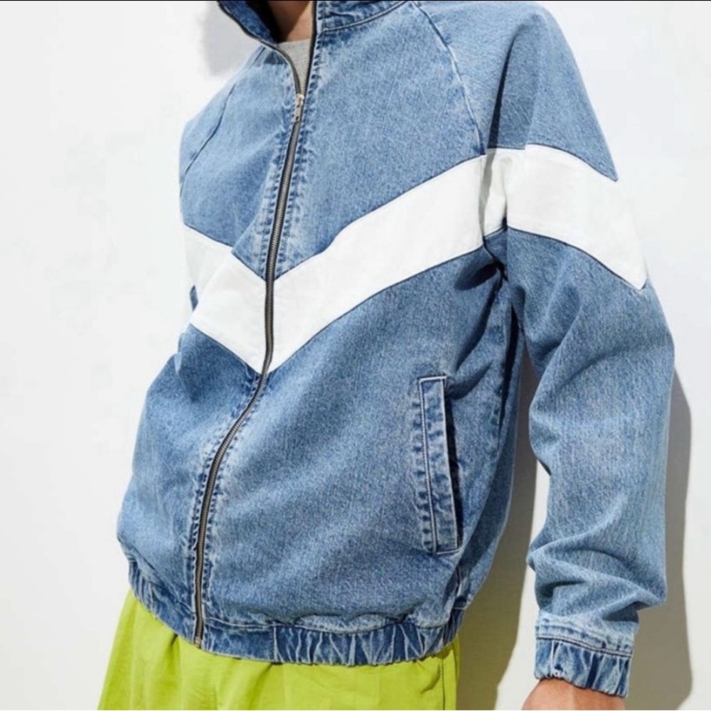 BDG | Men's Urban Outfitters Oversized Blue Meadowland Denim Track Jacket
